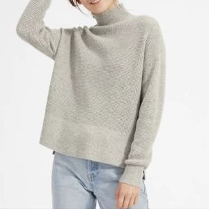 Everlane cashmere mock neck sweater, waffle knit, large